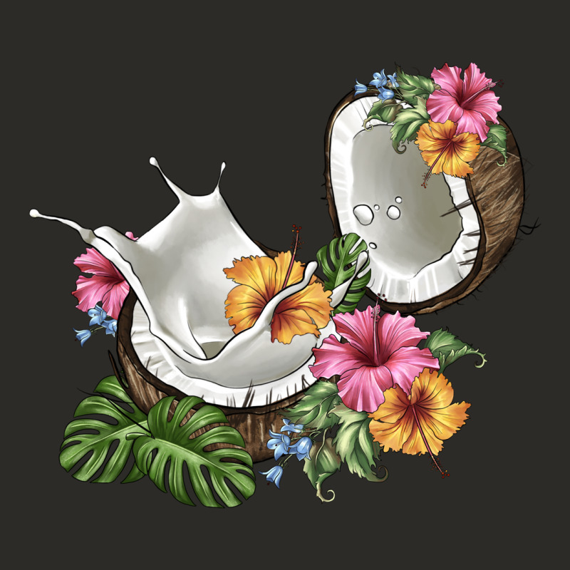 Coconut With Tropical Leavers And Flowers Heavy Core Tee by BarkalooDesign | Teevron