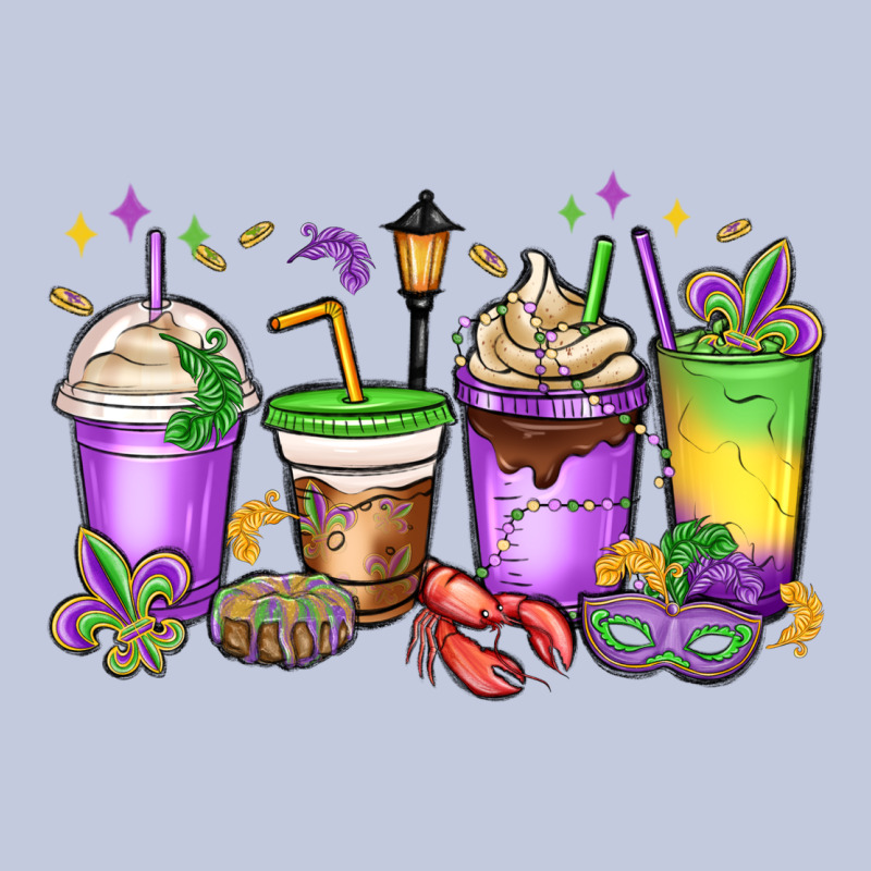 Mardi Gras Coffee Cups Long Sleeve Tee by MaliasSmallBusiness | Teevron