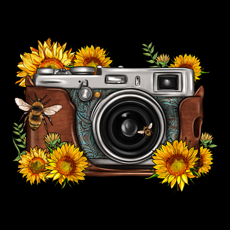 Sunflower Bee Vintage Camera Premium Tee by FaDigitalArtStudio | Teevron