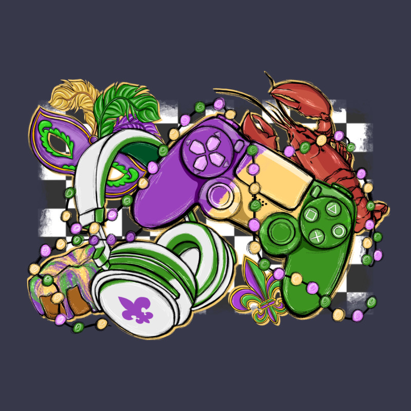 Gamer Mardi Gras Game Controller Long Sleeve Tee by MaliasSmallBusiness | Teevron