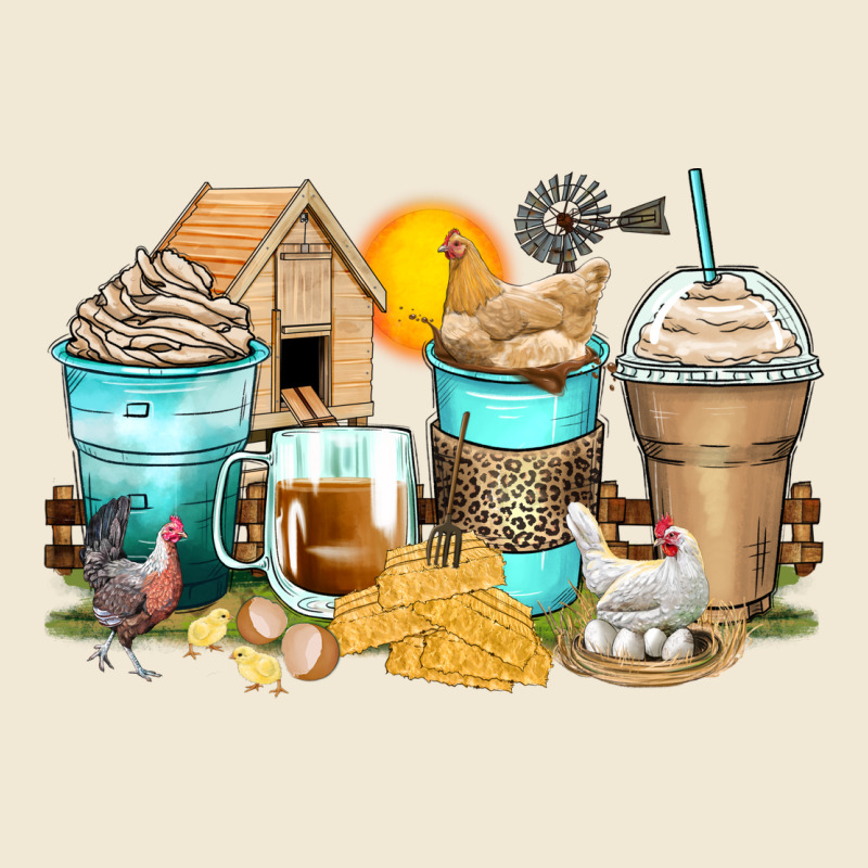 Chicken Coffee Cups Ladies Tee by Zillion Design Studio | Teevron