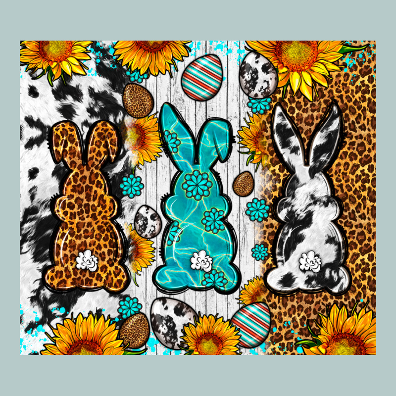 Easter Bunnies Leopard Cowhide Tumbler Easter Day Heavy Core Tee by Neo Western | Teevron
