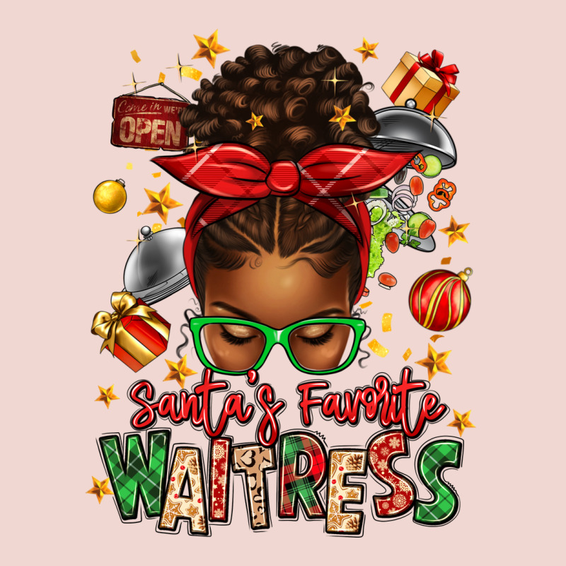 Santa's Favorite Waitress Messy Bun Premium Sweatshirt by texasbilliewilder | Teevron
