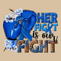 Her Fight Is Our Fight Colon Cancer Blue Ribbon Heavyweight Hoodie | Teevron
