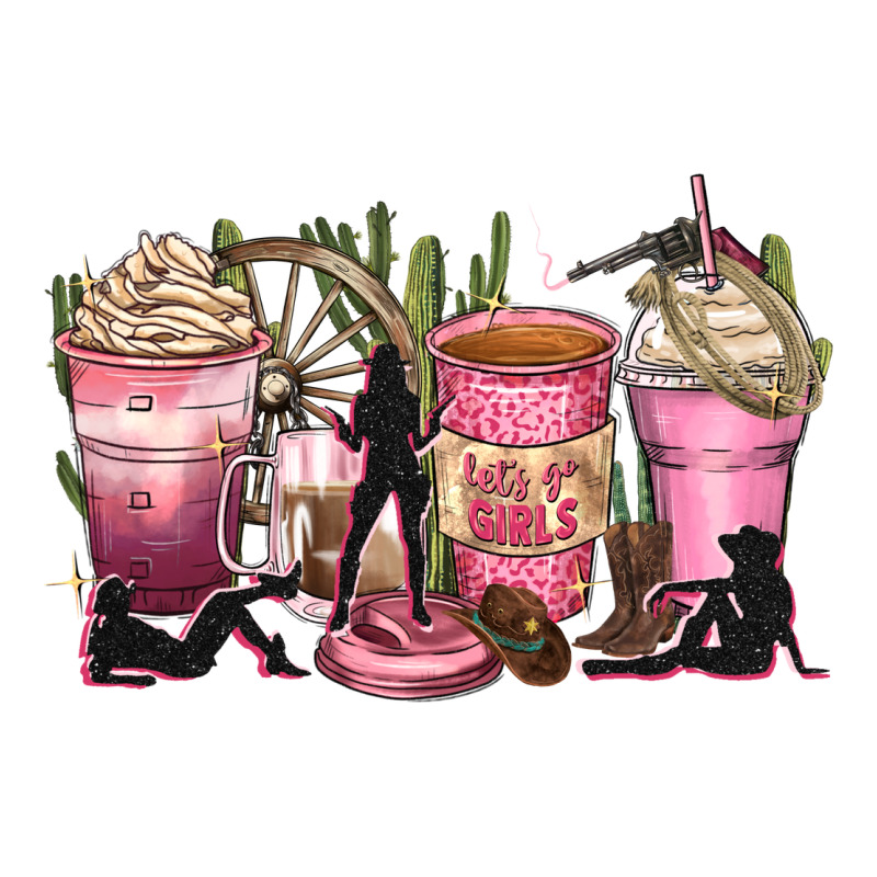Let's Go Girls Coffee Cups Ladies Tee by Zillion Design Studio | Teevron