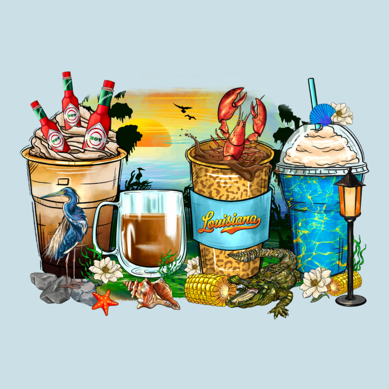 Louisiana Coffee Cups Ladies Tee by Zillion Design Studio | Teevron