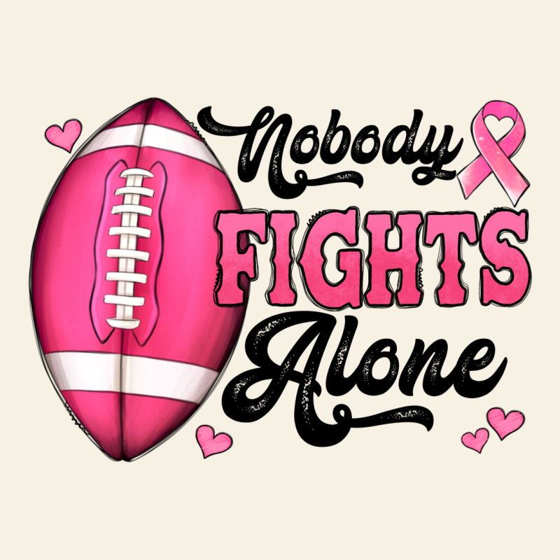 Nobody Fights Alone Pink Football Breast Cancer Awareness Vintage Tee by Jasminsmagicworld | Teevron