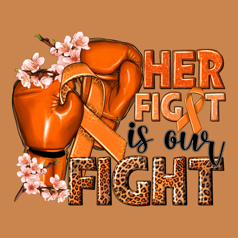 Her Fight Is Our Fight Kidney Cancer Orange Ribbon Heavyweight Hoodie by NancyCooperArtShop | Teevron