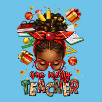 One Merry Teacher Afro Messy Bun Premium Sweatshirt | Teevron