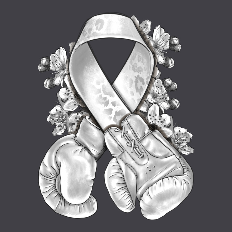 Lung Cancer White Ribbon With Boxing Gloves Heavyweight Hoodie by NancyCooperArtShop | Teevron