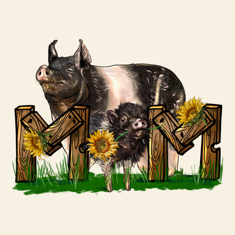 Western Mom With Hampshire Pig And Baby Pig Vintage Tee by LillyAllenDesigns | Teevron