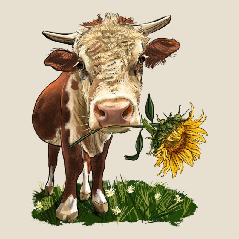 Hereford Heifer With Sunflower Urban Heavy Tee by LillyAllenDesigns | Teevron