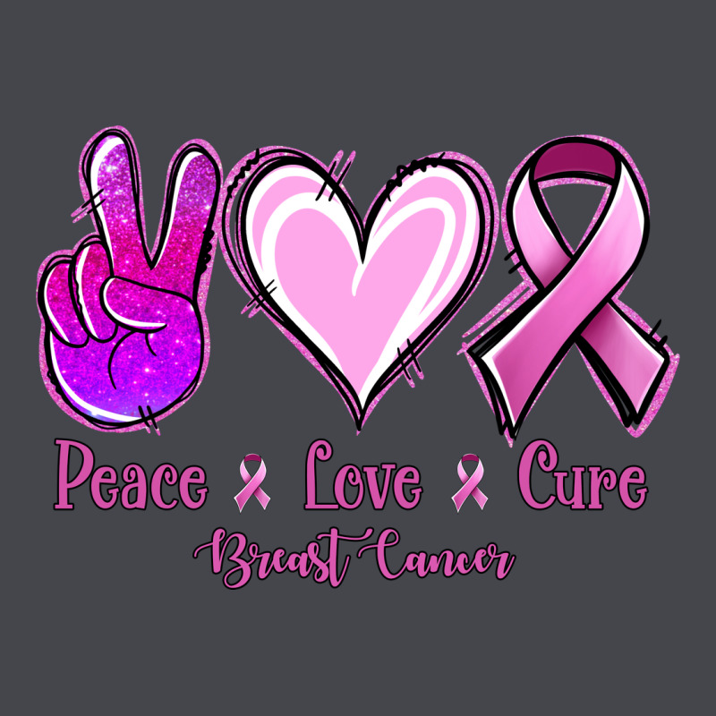 Peace Love Cure Breast Cancer Long Sleeve Tee by NancyCooperArtShop | Teevron