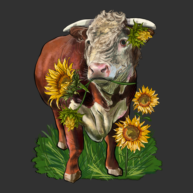 Hereford Bull With Sunflowers Urban Heavy Tee by LillyAllenDesigns | Teevron