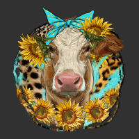 Simmental Heifer With Sunflowers And Leopard Urban Heavy Tee | Teevron