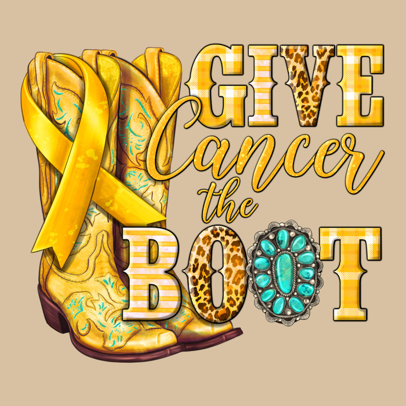 Give Cancer The Boot Childhood Cancer Heavyweight Hoodie by NancyCooperArtShop | Teevron