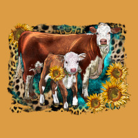 Hereford Cow And Hereford Calf With Leopard Urban Heavy Tee | Teevron