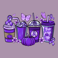 Cancer Coffee Cups Purple Ribbon Heavyweight Hoodie | Teevron