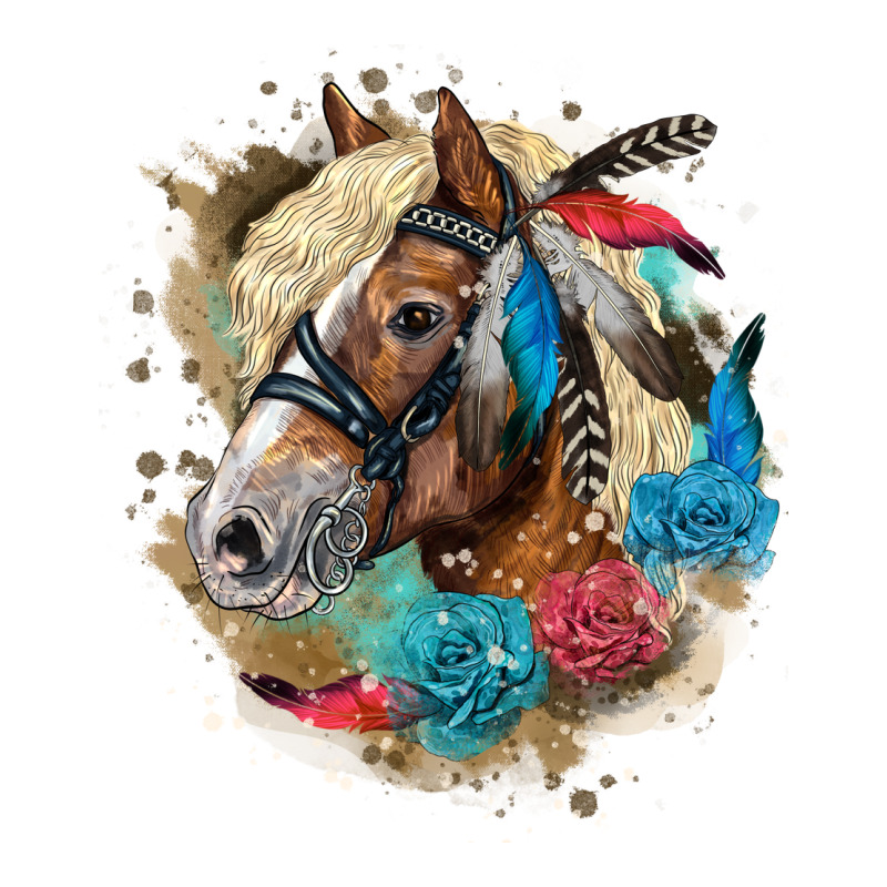 Haflinger Horse Floral Urban Heavy Tee by LillyAllenDesigns | Teevron