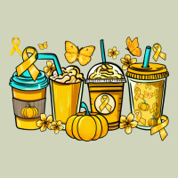 Childhood Cancer Coffee Cups Yellow Ribbon Heavyweight Hoodie | Teevron