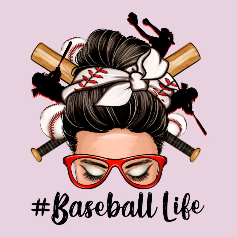 Baseball Life Messy Bun Ladies Tee by Zillion Design Studio | Teevron