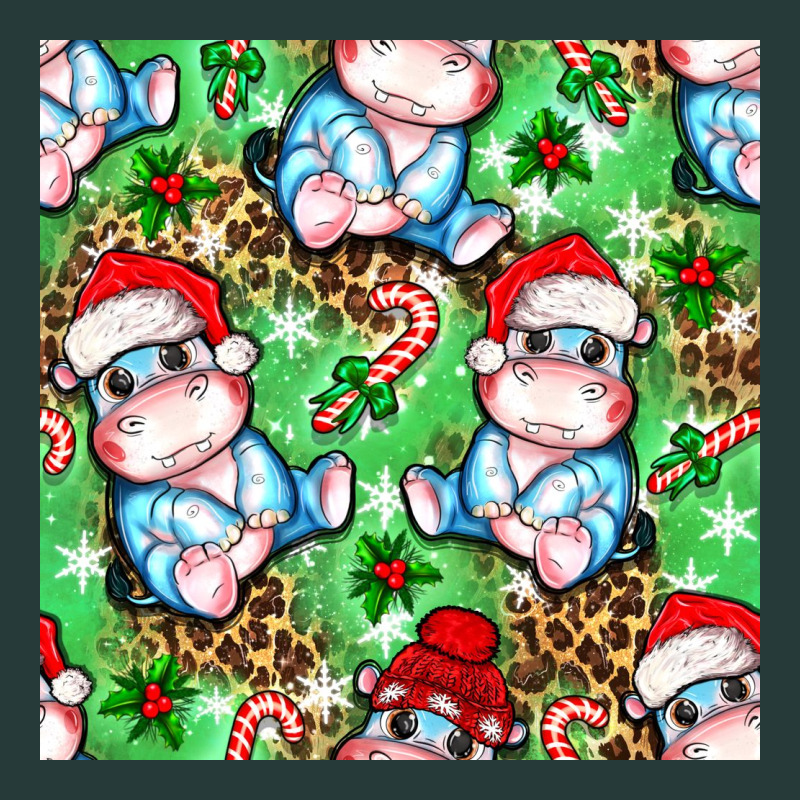 Christmas Cute Hippo Sitting Premium Sweatshirt by NancyCooperArtShop | Teevron