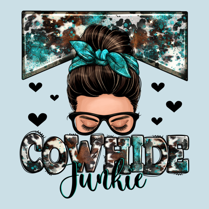 Cowhide Junkie Messy Bun Ladies Tee by Zillion Design Studio | Teevron