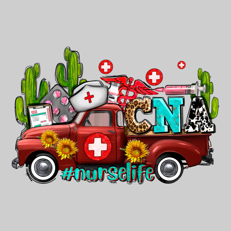 Cna Nurse Truck With Cactus And Sunflowers Premium Tee by AdoDesignShop | Teevron
