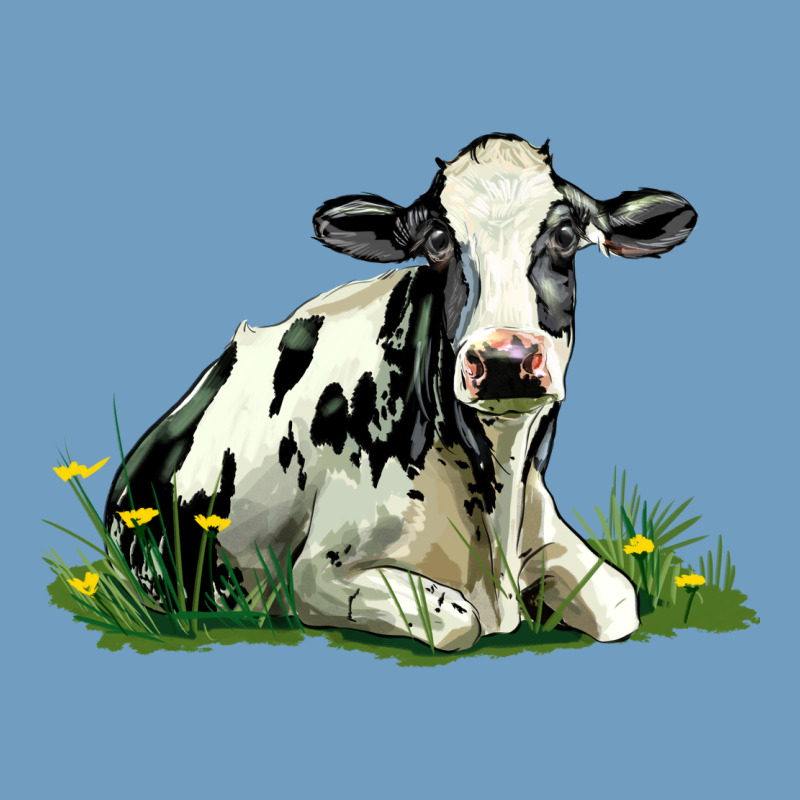 Holstein Cow Sitting Urban Heavy Tee by LillyAllenDesigns | Teevron