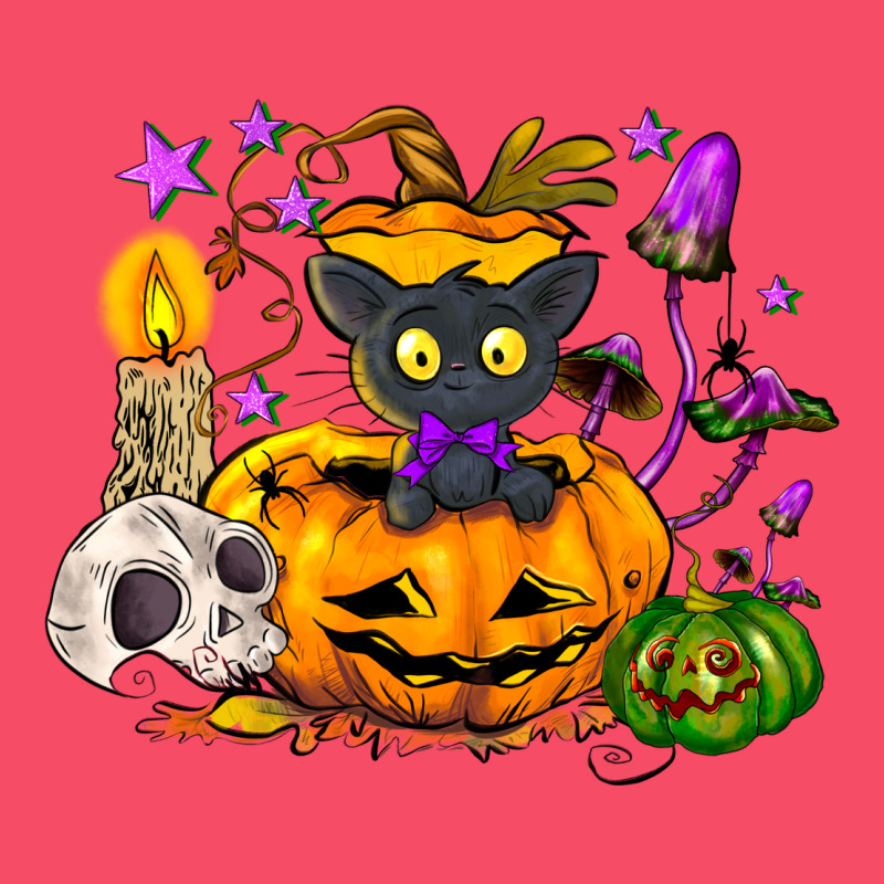 Black Cat Pumpkin Premium Sweatshirt by NancyCooperArtShop | Teevron