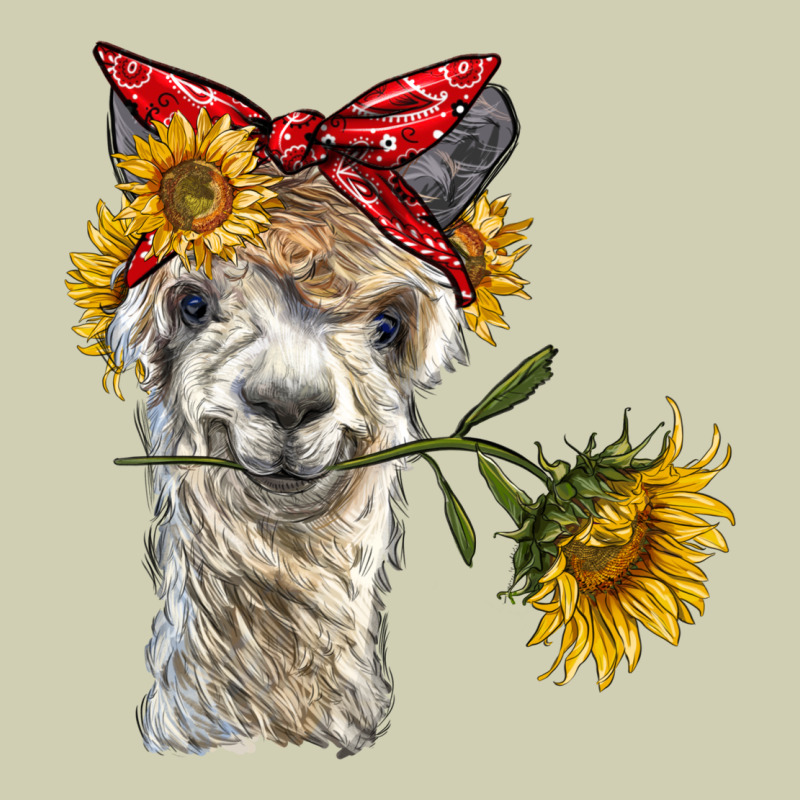 Alpaca With Sunflowers And Bandana Heavy Core Tee by BarkalooDesign | Teevron