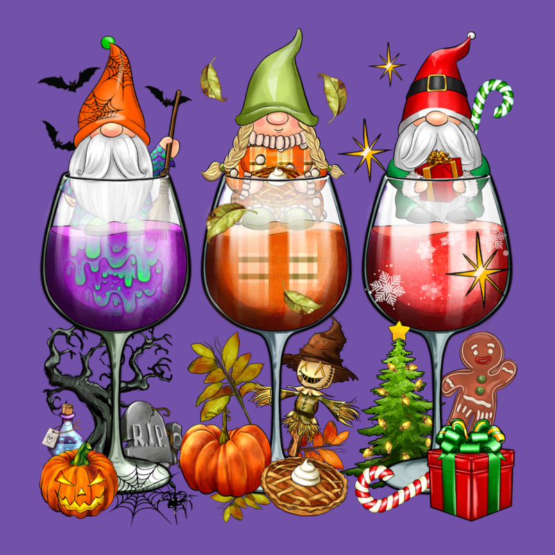 Hallothanksmas Wine Glasses And Gnomes Premium Sweatshirt by texasbilliewilder | Teevron