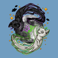 Magical Cats Ghost With Moon Halloween Urban Heavy Tee | Teevron