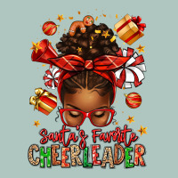 Santa's Favorite Cheerleader Afro Messy Bun Premium Sweatshirt | Teevron