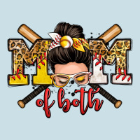 Mom Of Both Baseball And Softball Messy Bun Ladies Tee | Teevron