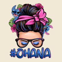 Ohana Stitch Messy Bun Ladies Tee | Teevron