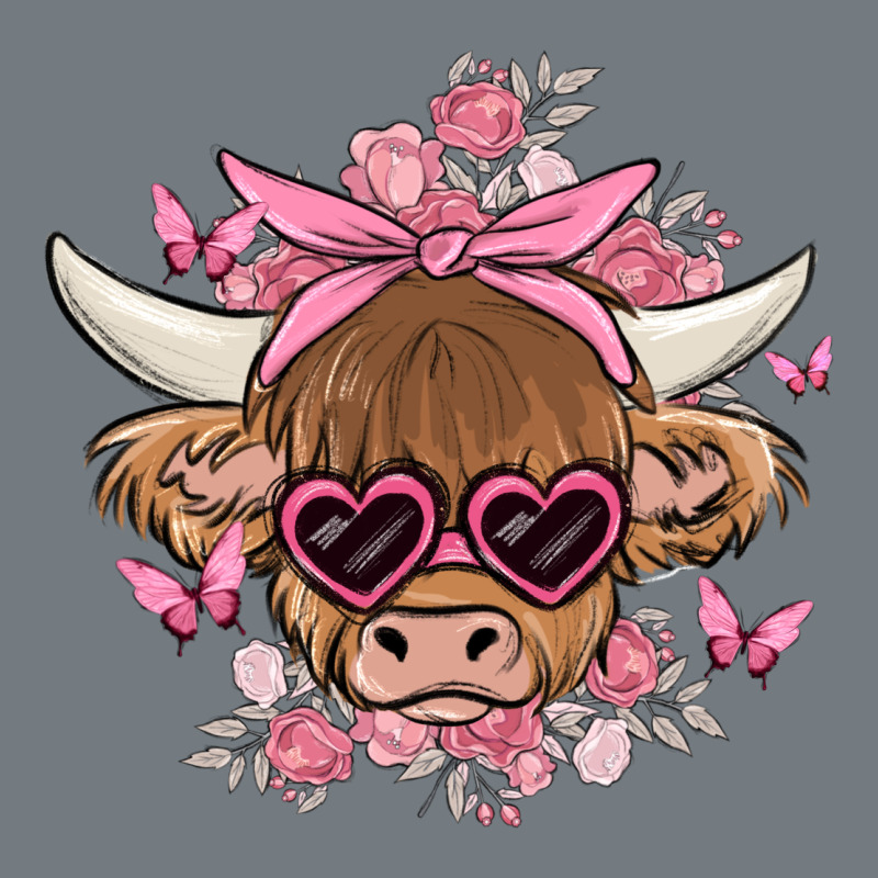 Cow With Flowers And Butterflies Heavyweight Sweatshirt by MaliasSmallBusiness | Teevron