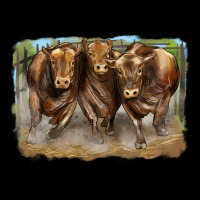 3 Red Angus Bulls Urban Heavy Tee | Teevron