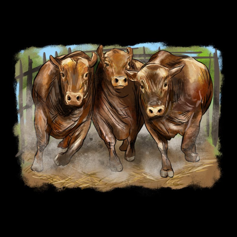 3 Red Angus Bulls Urban Heavy Tee by LillyAllenDesigns | Teevron