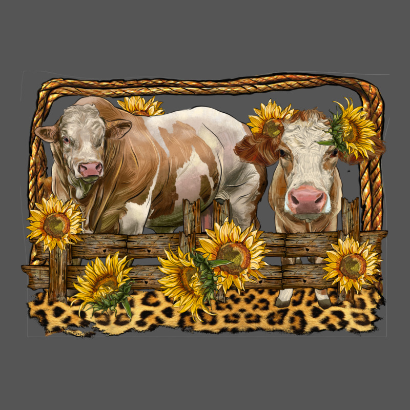 Simmental Bull And Heifer With Sunflowers Zipper Hoodie by LillyAllenDesigns | Teevron