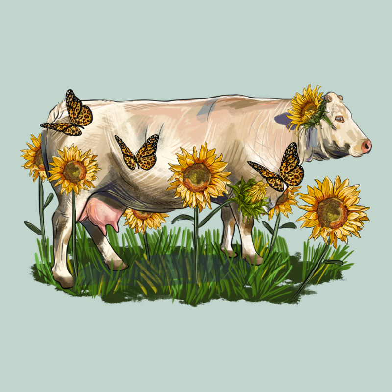 Charolais Cow With Sunflower Zipper Hoodie by LillyAllenDesigns | Teevron