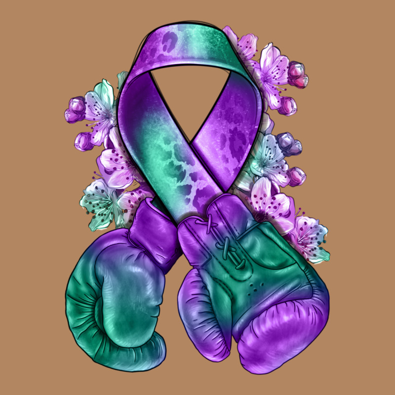 Purple And Green Anal Cancer With Boxing Gloves Na Long Sleeve Tee by NancyCooperArtShop | Teevron