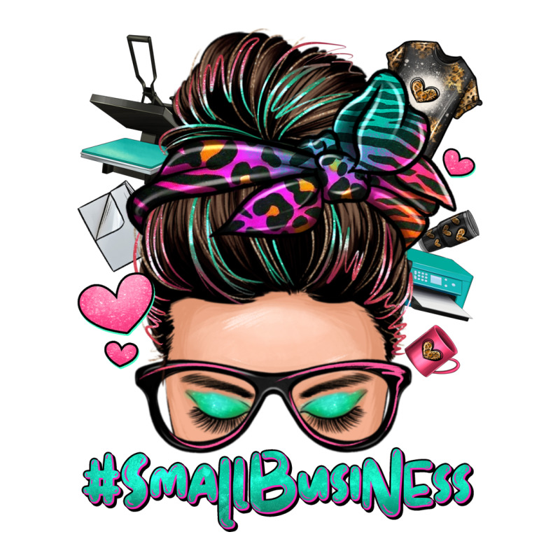 Small Business Messy Bun Ladies Tee by Zillion Design Studio | Teevron