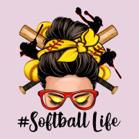 Softball Life Messy Bun Ladies Tee | Teevron