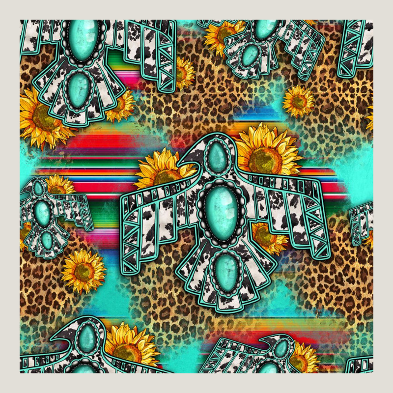 Western Turquoise Thunderbird Seamless Pattern Heavy Core Tee by HRA Design Shop | Teevron