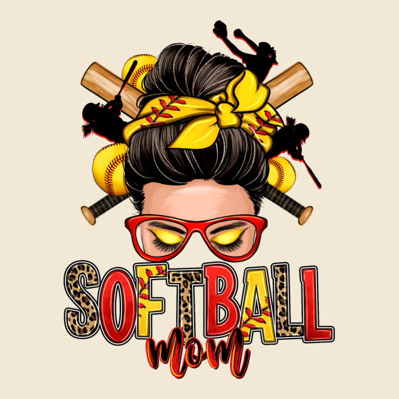Softball Mom Messy Bun Ladies Tee by Zillion Design Studio | Teevron