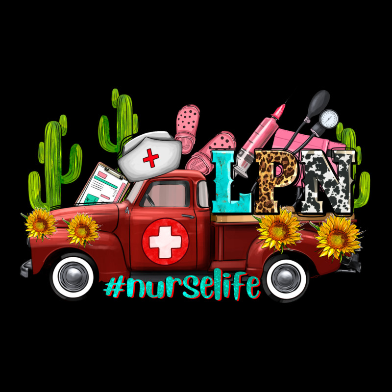 Lpn Nurse Truck With Cactus And Sunflowers Premium Tee by AdoDesignShop | Teevron