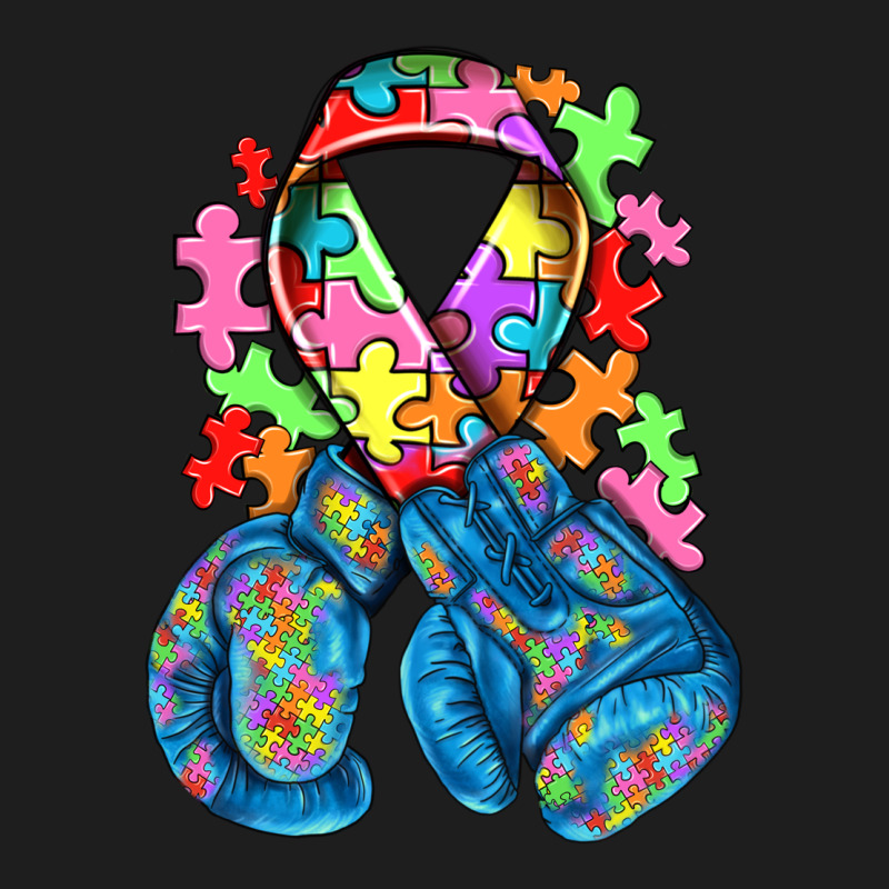 Autism Awareness With Boxing Gloves Heavyweight Hoodie by NancyCooperArtShop | Teevron