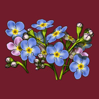 Forget Me Not Flower Illustrations Zipper Hoodie | Teevron
