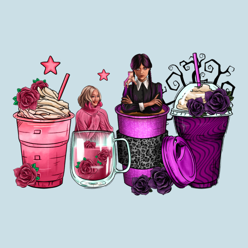 Wednesday And Enid Coffee Cups Ladies Tee by Zillion Design Studio | Teevron